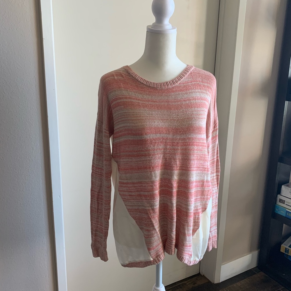 Kensie Mixed Material Space Dye Sweater